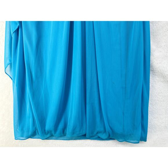 Davids Bridal Malibu Blue Maxi Long Sleeveless Dress Womens Size 14 STAINS AS-IS - Picture 15 of 16